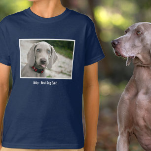 T-shirt Photo et nom du chien Weimaraner personnalisé