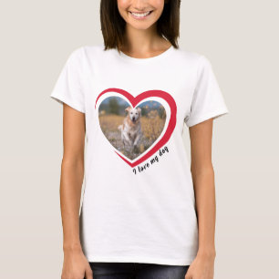 T-shirt Photo et nom personnalisés de l'Amoureux des chien