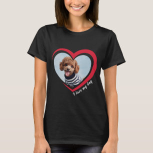 T-shirt Photo et nom personnalisés de l'Amoureux des chien