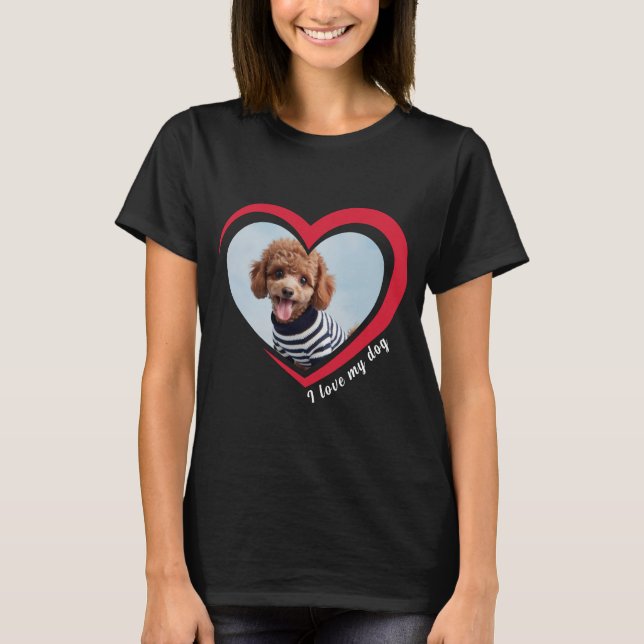 T-shirt Photo et nom personnalisés de l'Amoureux des chien (Devant)