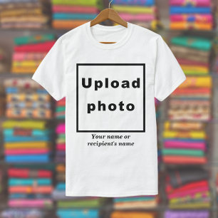 T-shirt Photo et nom sur blanc et autre couleur claire