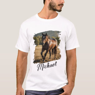 T-shirt Photo et texte du Cheval personnalisé tendance mod