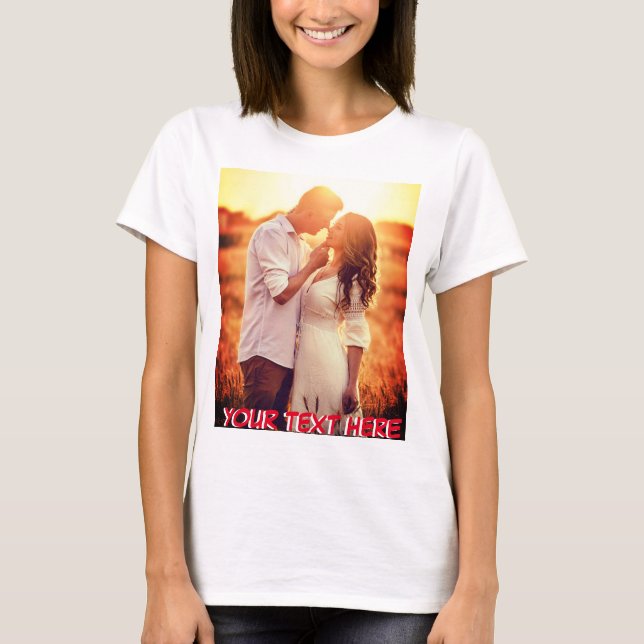 T-shirt Photo et texte personnalisés (Devant)