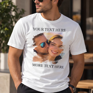 T-shirt Photo et texte personnalisés 