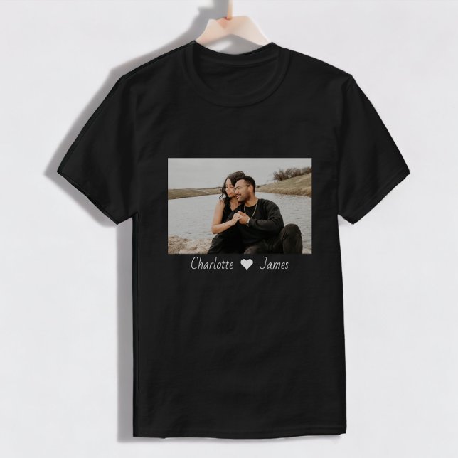 T-shirt Photo Et Texte Personnalisés (Custom Made Photo And Text Personalized T-Shirt from Ricaso. Change photo and text, photo gift)