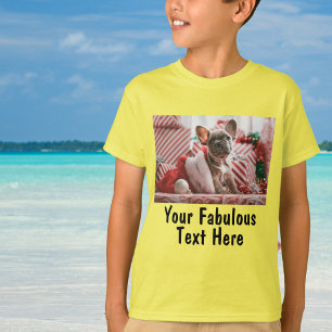 T-shirt Photo et texte personnalisés Jaune neutre pour le 