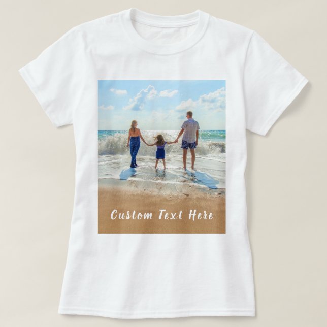 T-shirt Photo et texte personnalisés - Votre propre design (Design devant)