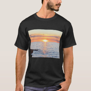 T-shirt Photo Golden Sunset et Blue Ocean
