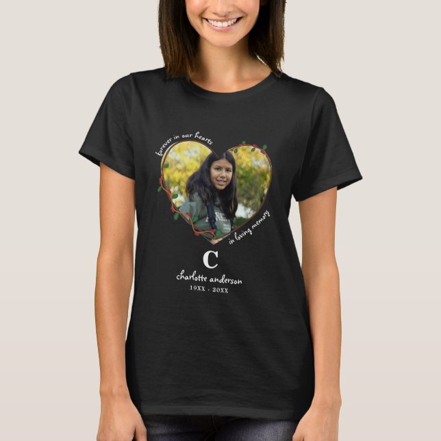 T-shirt Photo Mémorial Personnalisée Pour Toujours Dans No (Devant)