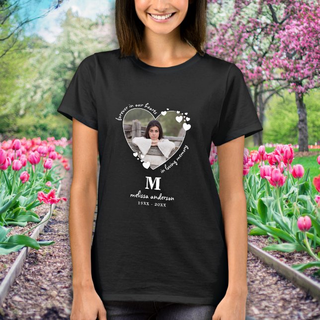 T-shirt Photo Mémorial Personnalisée Pour Toujours Dans No (Créateur téléchargé)