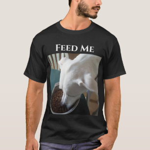 T-shirt Photo mignonne de chien affamé qui ne peut pas att