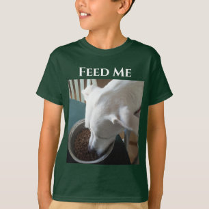 T-shirt Photo mignonne de chien affamé qui ne peut pas att