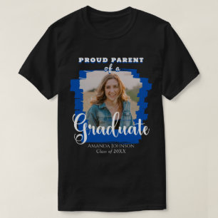 T-shirt Photo moderne Fière Parent Gradué Bleu