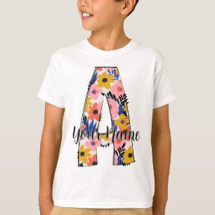 T-shirt photo modifiable Lettres alphabet A personnalisées