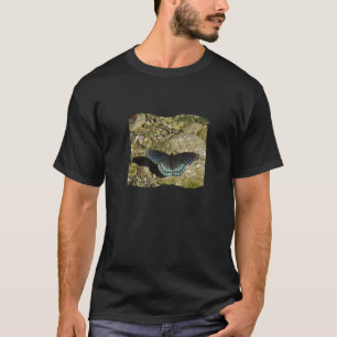 T-shirt Photo nature Bleu et Papillon noir
