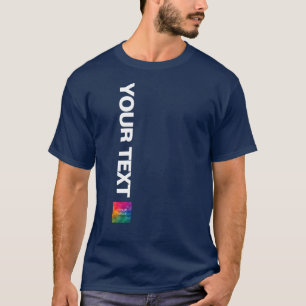 T-shirt Photo Ou Logo Ajouter Le Texte Mens Marine Blue Tr