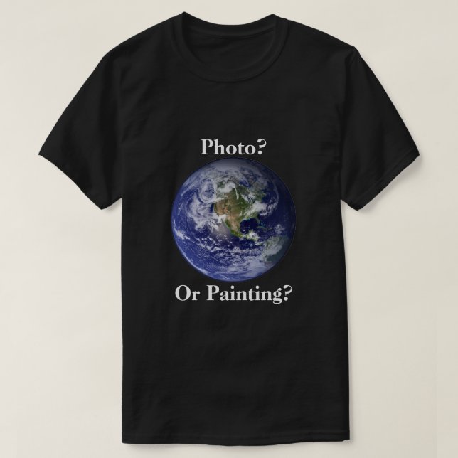 T-shirt Photo ou peinture ? Terre plate (Design devant)