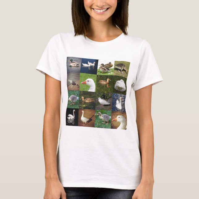 T-shirt Photo Patchwork Carré - Oiseaux (Devant)