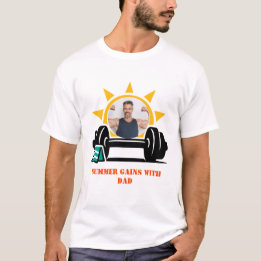 T-shirt Photo personnalisé Barbell d'été de papa Fête des