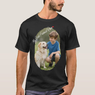 T-shirt Photo personnalisé de Papa Chien Meilleur Ami Noir