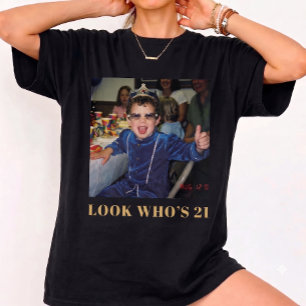 T-shirt Photo personnalisé Instantané drôle Regarde qui a