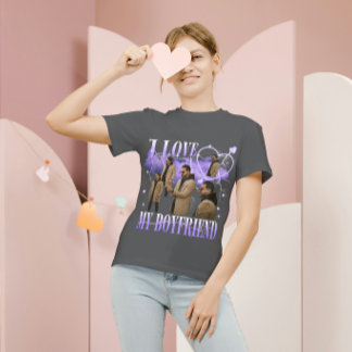 T-shirt Photo personnalisé J'aime mon petit ami Bootleg vi