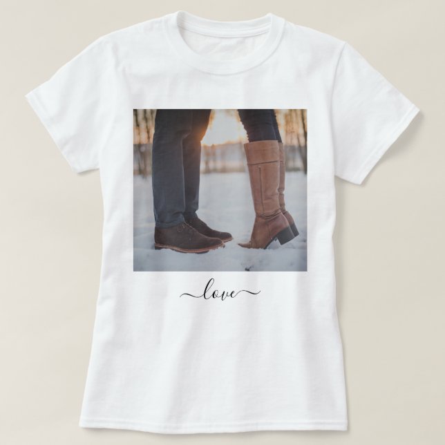 T-shirt photo personnalisé Votre cadeau romantique (Design devant)
