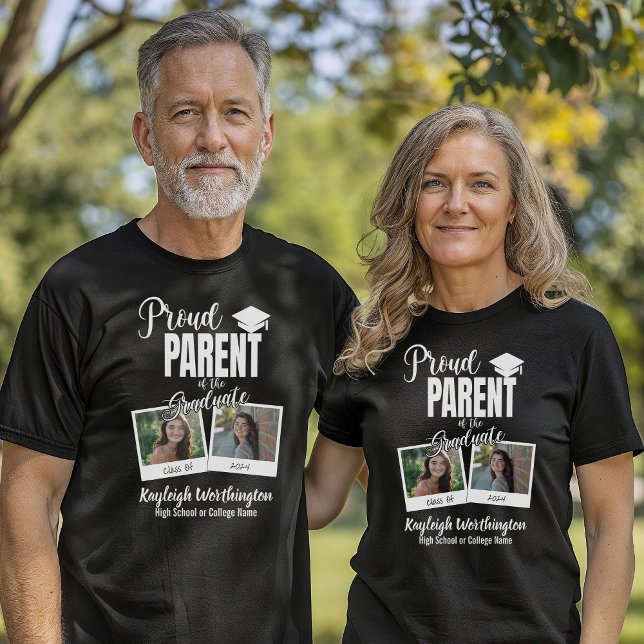 T-shirt Photo personnalisée 2024 Fière Parent du Diplômé (Créateur téléchargé)