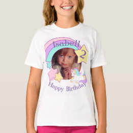T-shirt Photo personnalisée Anniversaire de la licorne