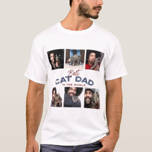 T-shirt Photo personnalisée Collage meilleur chat papa dan