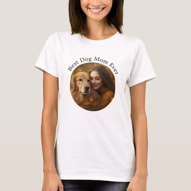 T-shirt Photo personnalisée de la meilleure maman chien du (Devant)