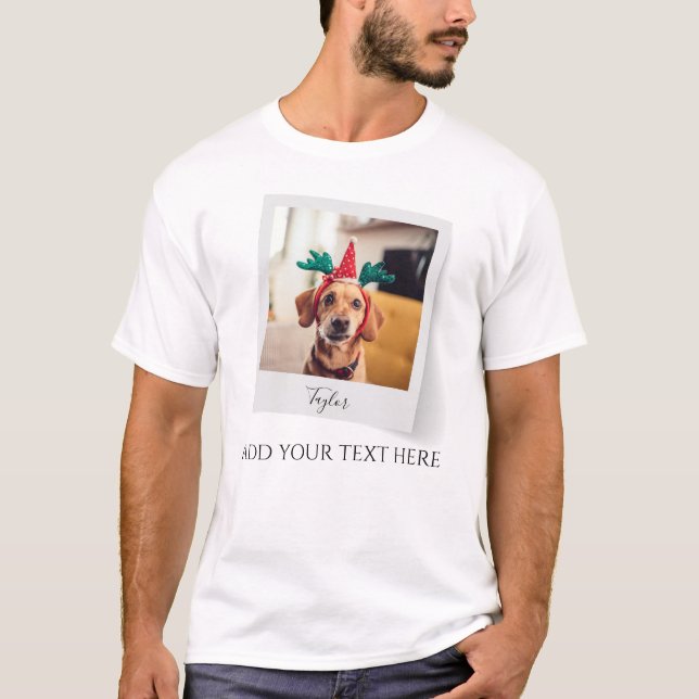 T-shirt Photo personnalisée de Noël pour animaux de compag (Devant)