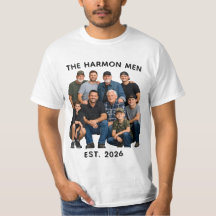 Photo personnalisée d'hommes de la famille, nom et