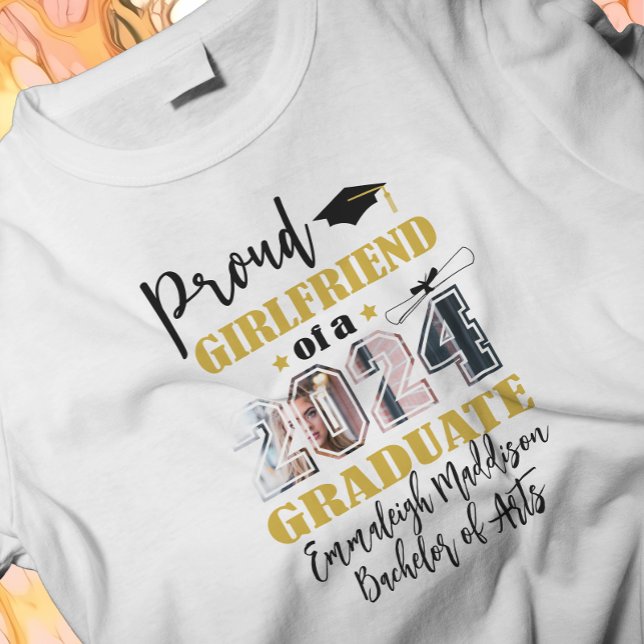 T-shirt Photo personnalisée Fière de la petite amie 2024 D (Créateur téléchargé)
