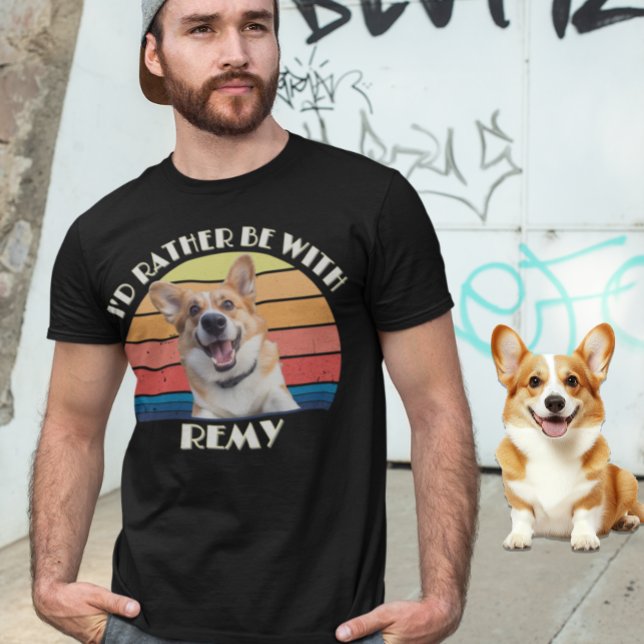 T-shirt Photo personnalisée Je préférerais être avec perso (Créateur téléchargé)
