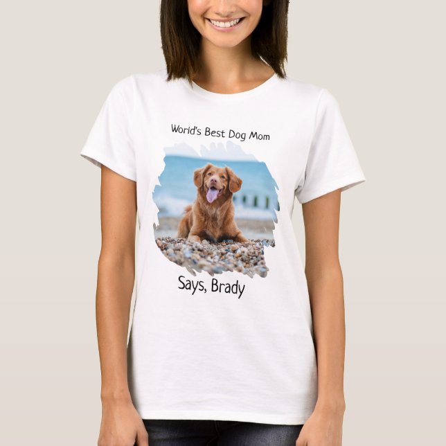 T-shirt Photo personnalisée Meilleure maman de chien du mo (Devant)