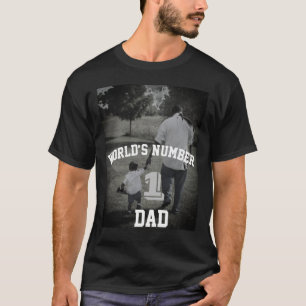 T-shirt Photo personnalisée Monde numéro un papa grand-p