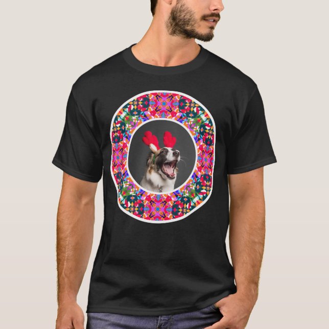 T-shirt Photo personnalisée Noël animal de compagnie chien (Devant)