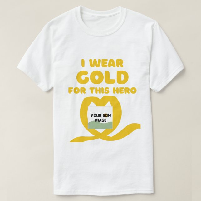 T-shirt photo personnalisée porter or pour mon fils cancer (Design devant)