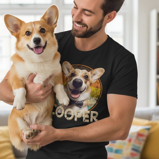 T-shirt Photo personnalisée Retro de chien animal de compa (Créateur téléchargé)