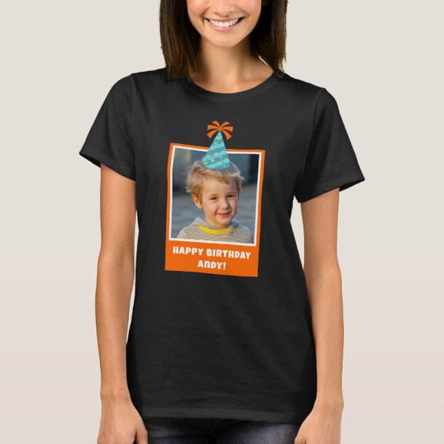 T-shirt Photo pour enfant personnalisée Joyeux anniversair (Devant)