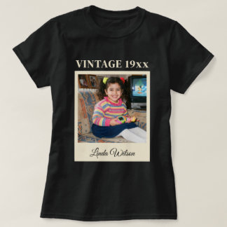 T-shirt Photo Rétro Vintage Nom Année de Naissance Script