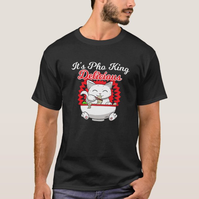 T-shirt Photo Soupe asiatique Viêt-Nam nouilles Ramen Chat (Devant)