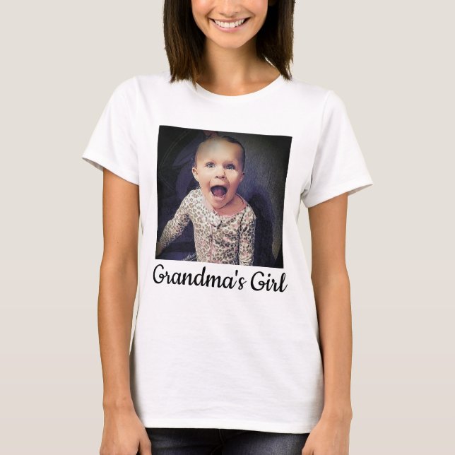 T-shirt Photo sur mesure de la fille de grand-mère (Devant)