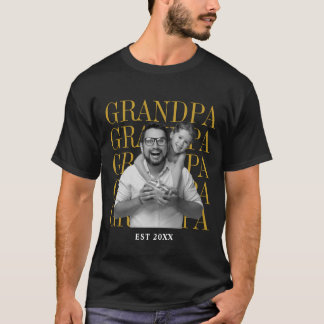 T-shirt Photo vintage grand-père personnalisé pour la fête