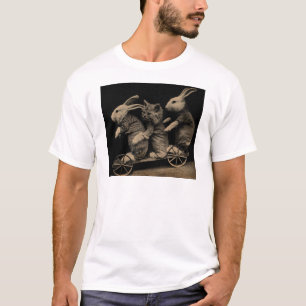 T-shirt Photo Vintage Kitten et Bunny Funny