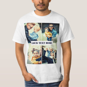 T-shirt Photo x4 et texte personnalisés