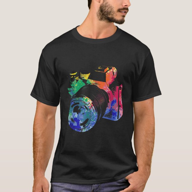 T-shirt Photographe Aquarelle Caméra Photo Photographie G (Devant)