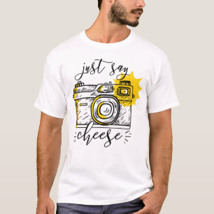 T-shirt Photographe de caméra rétrospective "Say Cheese"