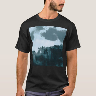 T-shirt Photographie Aérienne Des Pins Noirs - Peinture Fi